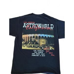 Astroworld California Tour 2019 Black Graphic T-Shirt Medium